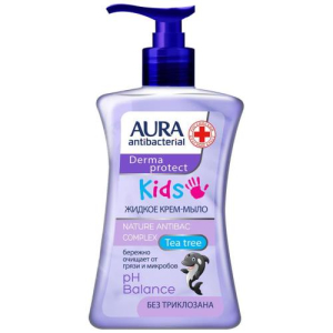 Аура антибактериал дерма протект крем-мыло 250мл детское