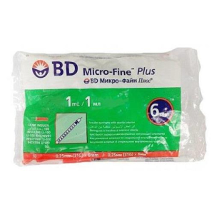 Бд микро-файн плюс шприц инсулиновый u-100 1мл №10 игла 31g