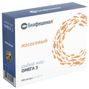 Биафишенол рыбий жир капсулы №100 лососевый