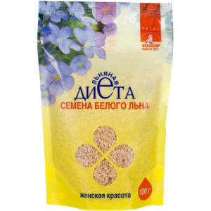 Биокор льняная диета семена 100г белый лен женская красота бад