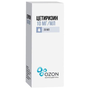 Цетиризин капли для приема внутрь 10мг/мл 20мл/озон