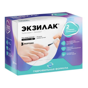 Экзилак лак для ногтей лекарственный 4% + 3% 10г /в комплекте с пилками-30 шт./