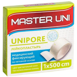 Мастер юни юнипор лейкопластырь медицинский фиксирующий 1х500см н/ткан.