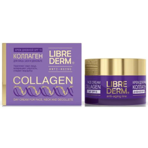 Либридерм коллаген крем для лица шеи и декольте 50мл восстан. сияния дневной анти-эйдж spf15