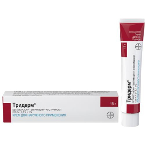 Тридерм крем для наружного применения 0.05% + 0.1% + 1% 15г 