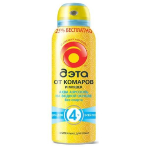 Дэта аква аэрозоль 150мл п/комаров и мошек