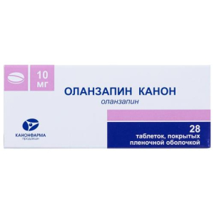 Оланзапин канон таблетки покрытые пленочной оболочкой 10мг №28