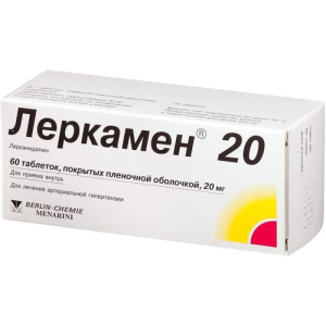 Леркамен 20 таблетки покрытые пленочной оболочкой 20мг №60/берлин-хеми