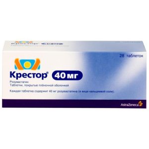 Крестор таблетки покрытые пленочной оболочкой 40мг №28