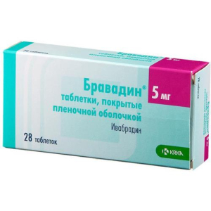 Бравадин таблетки покрытые пленочной оболочкой 5мг №28 