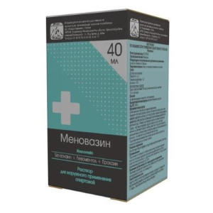 Меновазин раствор для наружного применения спиртовой 40мл Меновазин раствор для наружного применения спиртовой 40мл