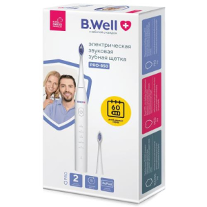 Би велл зубная щетка электрическая звуковая pro-850 белая