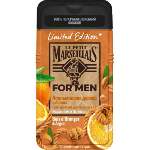 Ля петит марселлиас гель-шампунь 250мл д/мужч. апельсин. дерево + аргана 3в1