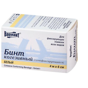Вариант бинт когезивный самофиксирующийся 4мх6см белый