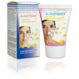 Клирвин крем для лица 100г отбеливающий от веснушек и пигментных пятен