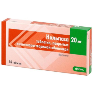 Нольпаза таблетки кишечнорастворимые покрытые пленочной оболочкой 20мг №14