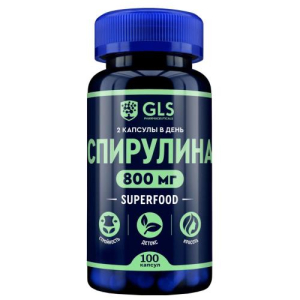 Джи эл эс спирулина капсулы 400мг №100 бад