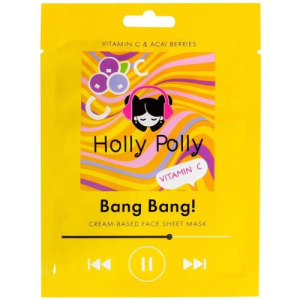 Холли полли маска для лица тканевая 22г с вит с и ягодами асаи bang bang! на кремовой основе