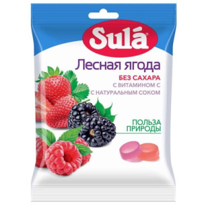 Зула леденцы без сахара 60г витамин с лесная ягода