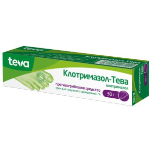 Клотримазол-тева крем для наружного применения 1% 30г 