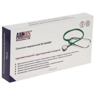 Амрус стетоскоп медицинский 04-ам400 classic зеленый