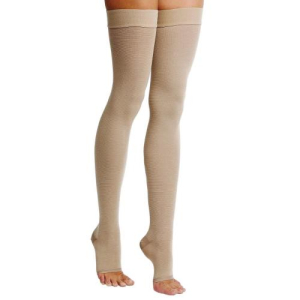 Центр компресс чулки компрессионные до бедра 2кл р4 кругловяз с откр мыском силик крем