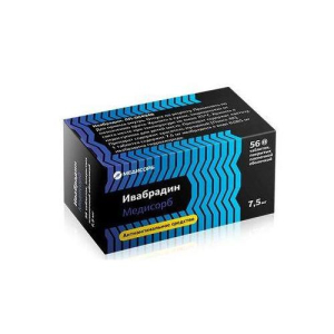 Ивабрадин медисорб таблетки покрытые пленочной оболочкой 7,5мг №56