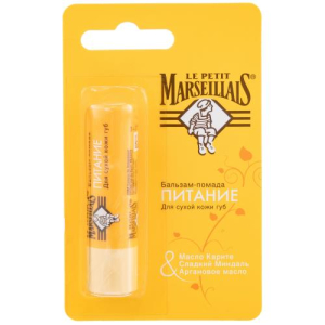 Ля петит марселлиас бальзам-помада для губ 4,9г масло карите + слад. миндаль + масло арганы питание