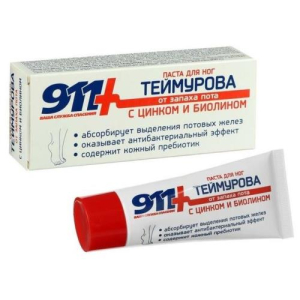 911 ваша служба спасения паста для ног 50мл теймурова с цинком и биолином
