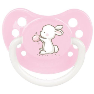 Канпол беби соска-пустышка силиконовая little cutie 0-6мес розовый