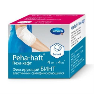 Пеха-хафт бинт медицинский фиксирующий когезив. белый 4мх4см /арт.932483/