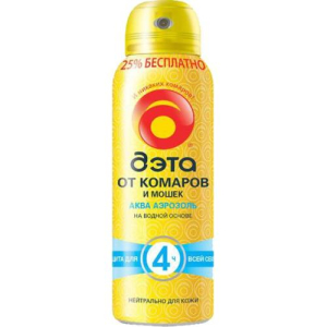 Дэта аква аэрозоль 125мл п/комаров и мошек