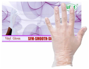 Сфм перчатки смотровые виниловые нестерильные неопудренные №1(пара) р.m