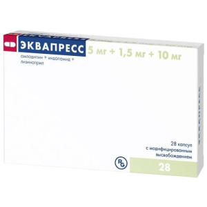 Эквапресс капсулы с модифицированным высвобождением 5мг + 1,5мг + 10мг №28 