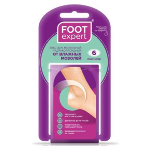 Фут эксперт пластырь гидроколлоидный №6 2,8х4,6см п/влаж. мозолей