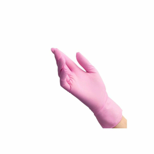 Бенови перчатки смотровые нитриловые нестерильные неопудренные №100 (50пар) разм м розов