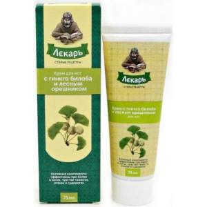 Лекарь крем для ног 75мл гинкго билоба и лесной орех