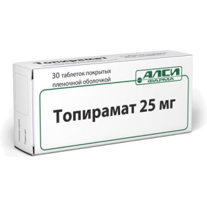 Топирамат-алси таблетки покрытые пленочной оболочкой 25мг №30