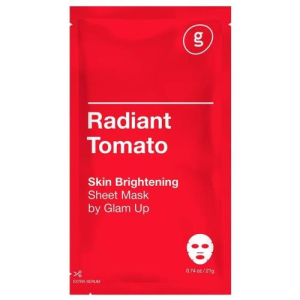 Глам ап маска для лица тканевая 21г с экстр томата сияющая