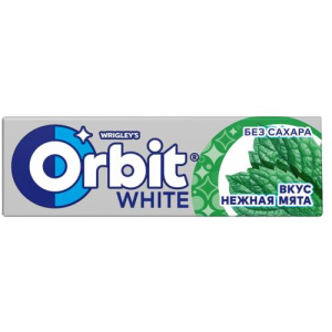 Орбит вайт жевательная резинка 13,6г нежная мята