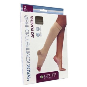 Центр компресс Чулки до колена №2/ПАРА/компр.2 /22-32мм рт.ст/крем
