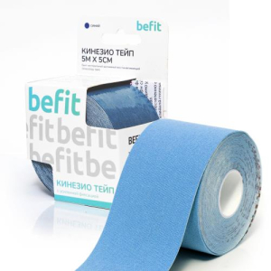 Кинезио тейп бефит бинт адгезивный 5смх5м синий
