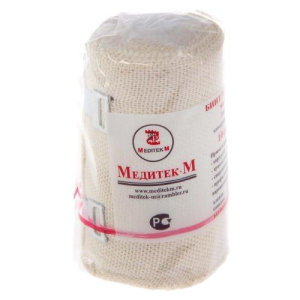 Медитек бинт медицинский эластичный вр 10х100см застежка