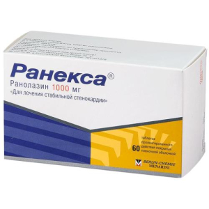 Ранекса таблетки покрытые пленочной оболочкой с пролонгированным высвобождением 1000мг №60
