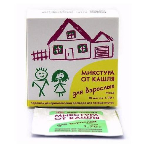 Микстура от кашля для взрослых сухая порошок для приготовления раствора для приема внутрь 1,7г №10