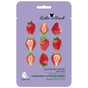 Литтл девил маска для лица тканевая 21мл экстракт клубники тонизир.