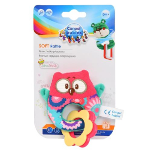 Канпол беби игрушка-погремушка 0 +  сова голубая