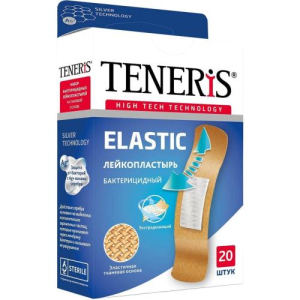 Тенерис эластик лейкопластырь бактерицидный №20 с ионами серебра 19х76мм ткан.