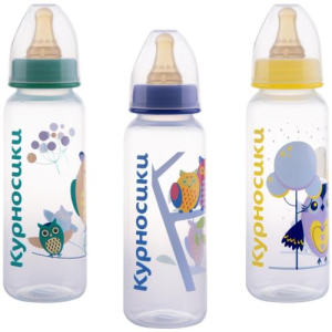 Курносики бутылочка с латексной соской 250мл 0мес +  /арт 11006/