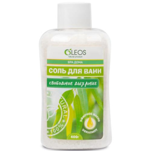 Олеос морская соль для ванн 400г свободное дыхание масло эвкалипта